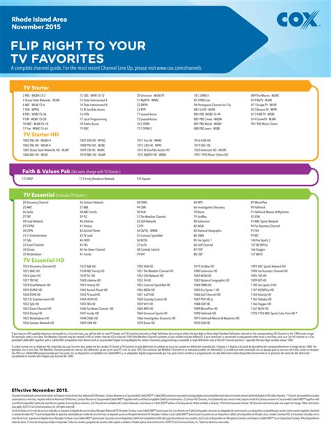 If you want to add additional channels to your plan, make sure you let the representative know. . Cox channel lineup